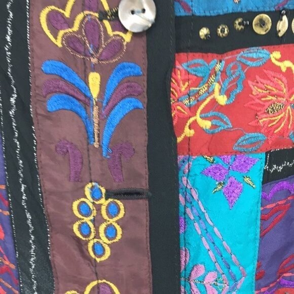 Chico's Colorful Multi Media Button Down Shirts Size 2 US M - Picture 5 of 14